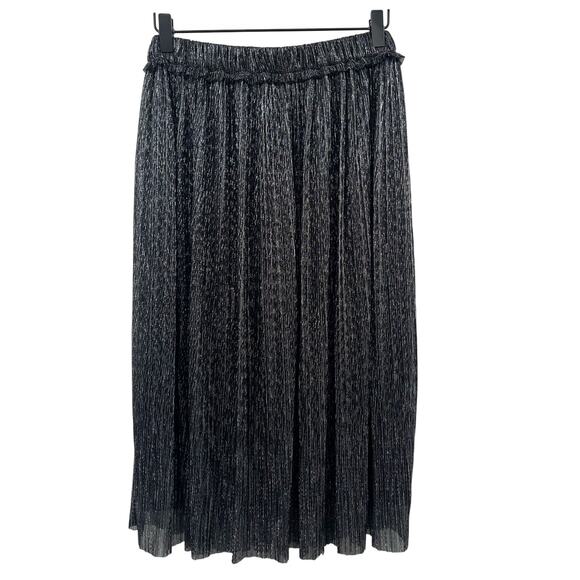Isabel Marant Etoile‎ Beatrice Midi Skirt Gunmetal Grey Silver Black Metallic Sm - Picture 10 of 16